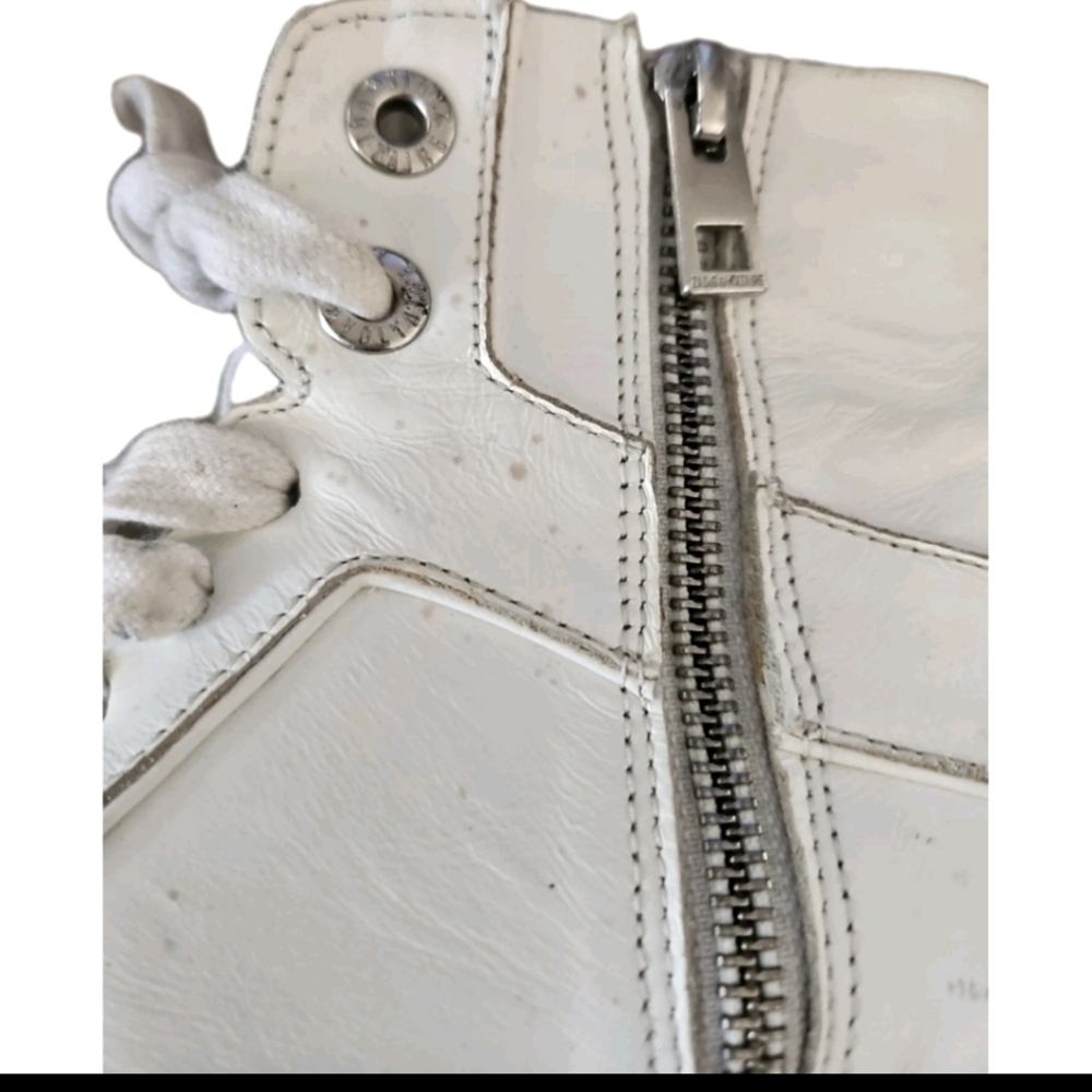 Zadig & Voltaire Womens White Leather ZV1747 High Flash Sneakers 37 - Picture 15 of 16